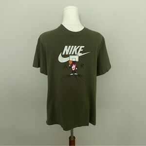 Nike Shirt Tee Nike Air Basketball Sneaker Graphic Lets Go Sports Olive Green
